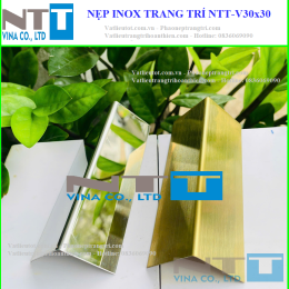 Nẹp inox chữ V trang trí góc, Nẹp inox NTT-V30
