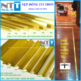 Nẹp đồng trang trí, nối sàn NTT-T15 trơn, cong