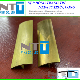 Nẹp đồng trang trí NTT-T30 trơn, cong