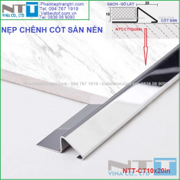 Nẹp inox chenh cốt sàn NTT-CT10x20