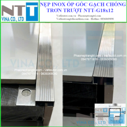 Nẹp inox ốp góc gạch chống trơn trượt NTT-G18x12