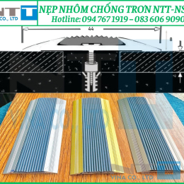 NTT-NS44 Nẹp Nhôm Chống Trơn Có Ron Cao Su