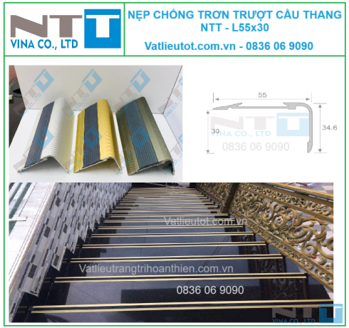 NẸP NHÔM CHỐNG TRƠN/NẸP CHỐNG TRƯỢT CẦU THANG