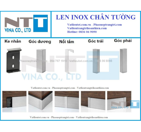 Nẹp inox len chân tường NTT-GU50