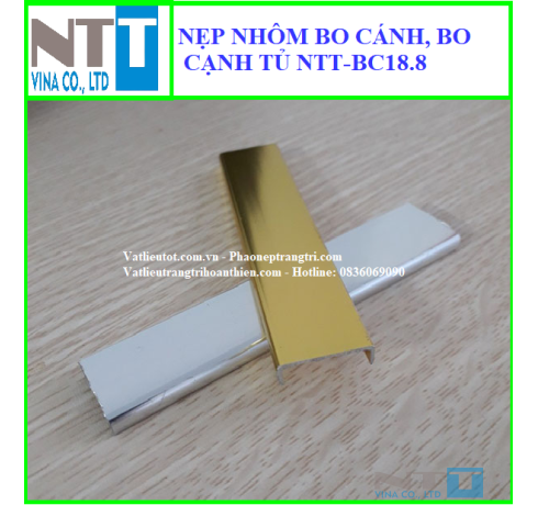 Nẹp nhôm bo viền, bo cánh tủ NTT-BC18.8