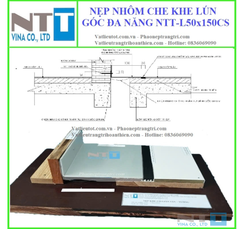 Nẹp nhôm che khe lún NTT-L50x150CS