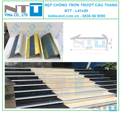 NẸP NHÔM CHỐNG TRƠN/NẸP CHỐNG TRƯỢT CẦU THANG