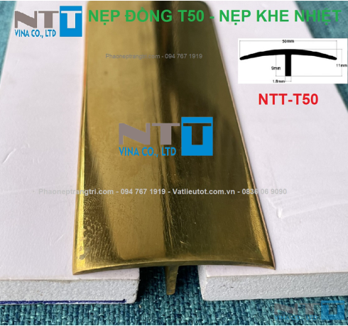 Nẹp đồng trang trí - Nẹp đồng NTT-T50 