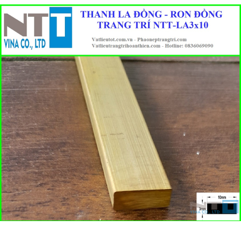 Thanh LA đồng trang trí NTT-LA3x10