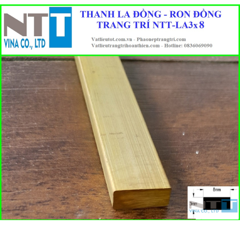 Thanh LA đồng trang trí NTT-LA3x8 