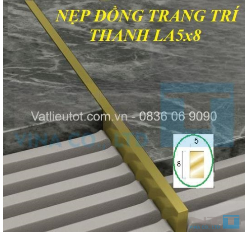 Nẹp đồng NTT-LA5x8