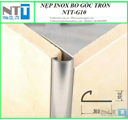 Nẹp inox ốp góc NTT-G10