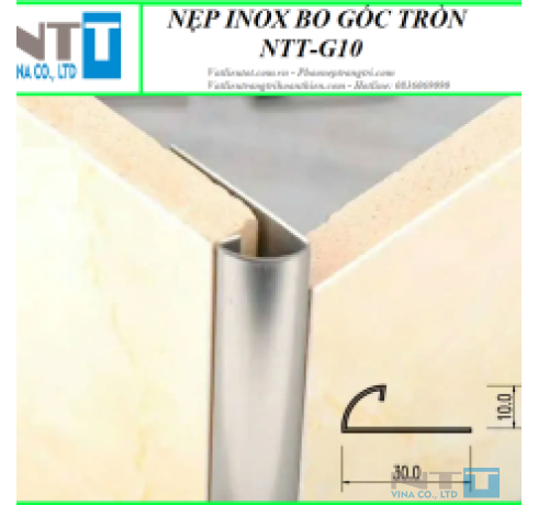 Nẹp inox ốp góc NTT-G10