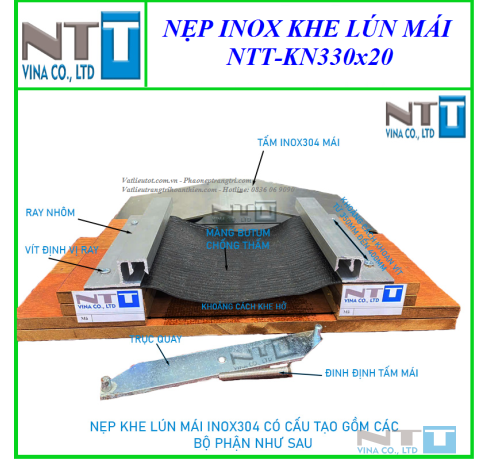 Nẹp khe lún mái xưởng NTT-KN330x20