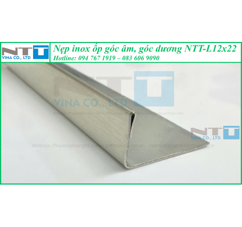 Nẹp Inox NTT-L12x22 Ốp Góc Âm – Góc Dương