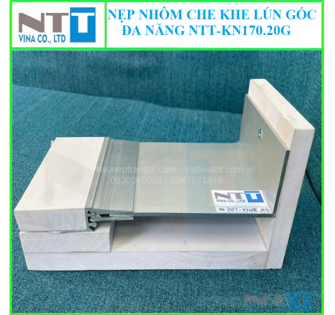 Nẹp nhôm che khe lún, khe co giãn góc NTT-KN170.20G