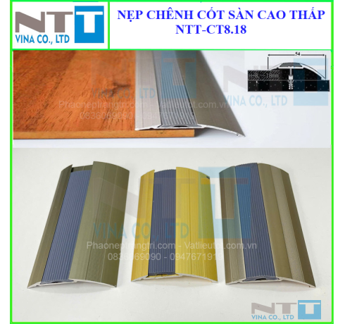 Nẹp nhôm chênh cốt sàn NTT-CT8.18