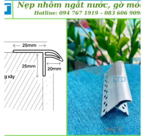 Nẹp nhôm ngắt nước NTT – Bảo vệ công trình khỏi thấm dột và xuống cấp
