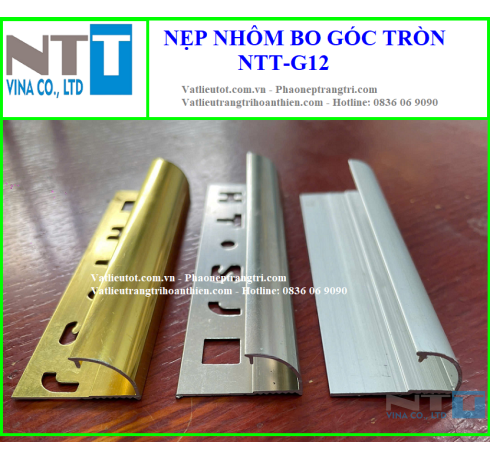 Nẹp nhôm trang trí ốp góc NTT-G12