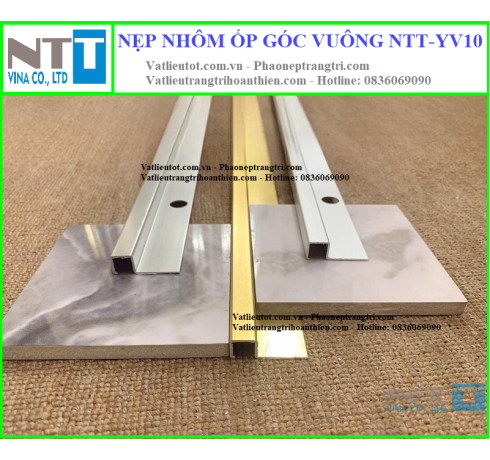 Nẹp nhôm trang trí - Nẹp nhôm bo góc vuông NTT-YV10