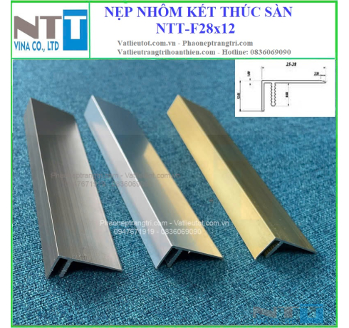 Nẹp nhôm kết thúc sàn NTT-F28x12