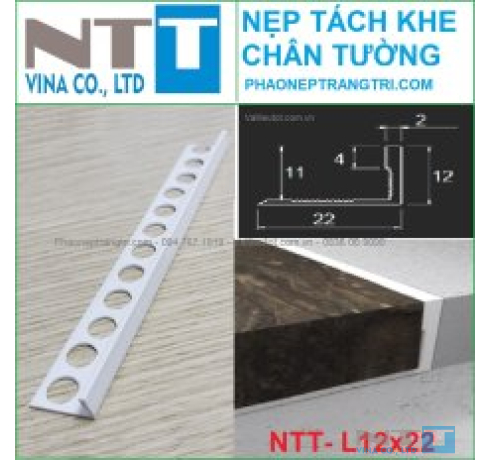 Nẹp nhựa tách khe vật liệu NTT-L12x22