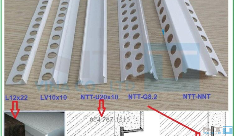 Nẹp nhựa trát tường, trát góc,  ứng dụng thực tế - Nẹp starlight