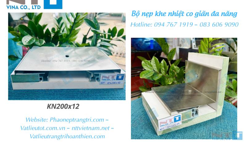 Giới thiệu bộ khe lún inox NTT-KN200x12 và NTT-L110x7 - Nẹp khe nhiệt co giãn đa năng