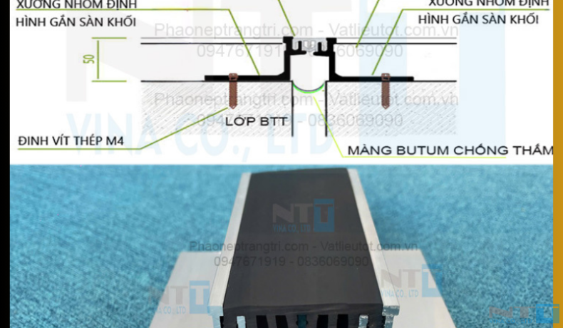 Quy trình thi công nẹp khe lún NTT – KN50CS