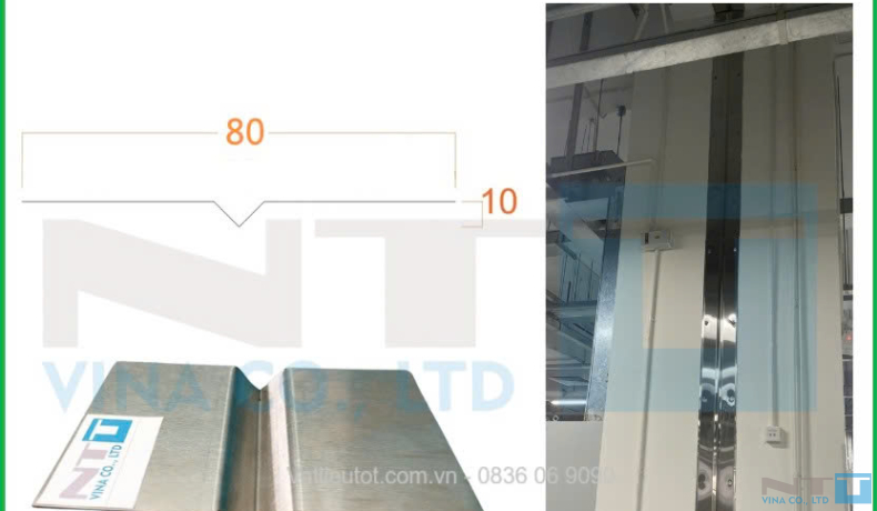 Nẹp inox khe lún NTT – KN80 Giải pháp hoàn thiện khe co giãn hiệu quả, thẩm mỹ cao