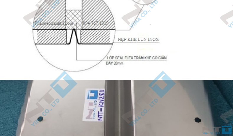 Nẹp khe lún tường KN280, giải pháp tối ưu cho các công trình hiện đại.