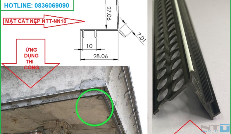 Nẹp ngắt nước - Gờ móc nước 