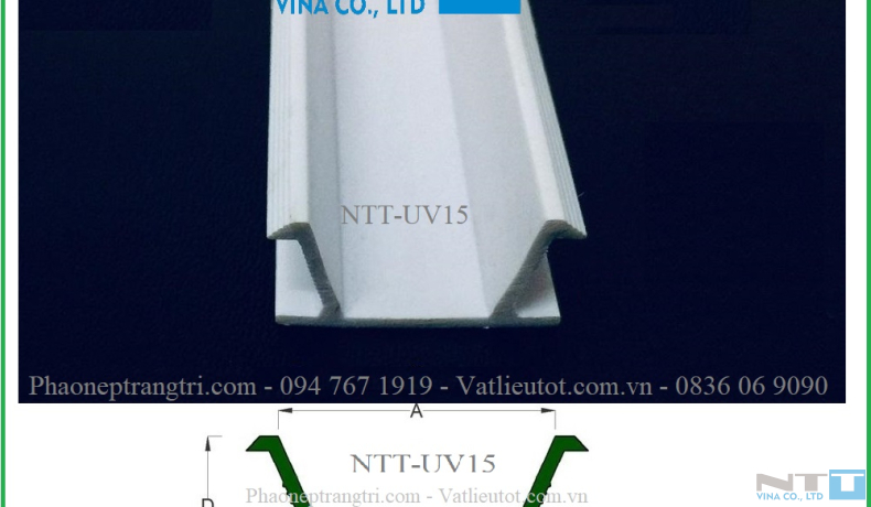 Nẹp chỉ âm tường NTT-UV15 - Giải pháp thi công tường thẩm mỹ cao