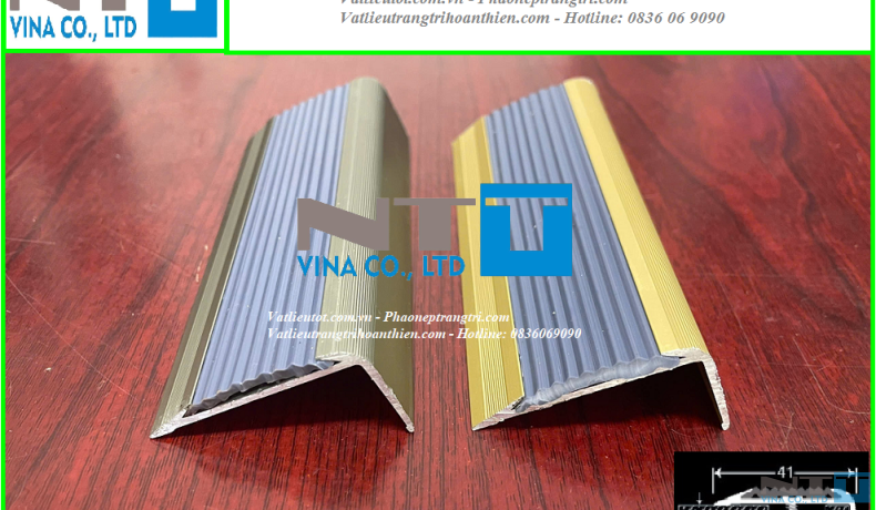 Nẹp Nhôm Chống Trơn Trượt Cầu Thang NTT-L41x20 – Giải Pháp An Toàn Và Thẩm Mỹ Cho Mọi Công Trình