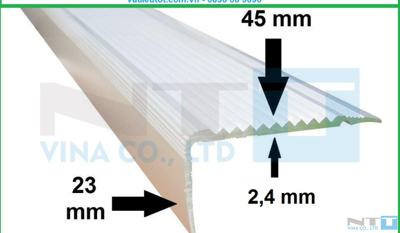 NẸP CHỐNG TRƠN TRƯỢT CẦU THANG - NẸP NHÔM L45x23