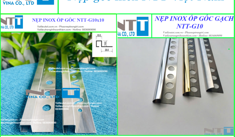 Nẹp góc inox – Giải pháp thẩm mỹ & bảo vệ góc hoàn hảo từ NTT Việt Nam
