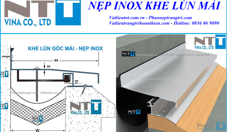 NẸP INOX KHE LÚN MÁI - ỨNG DỤNG NẸP KHE LÚN MÁI 