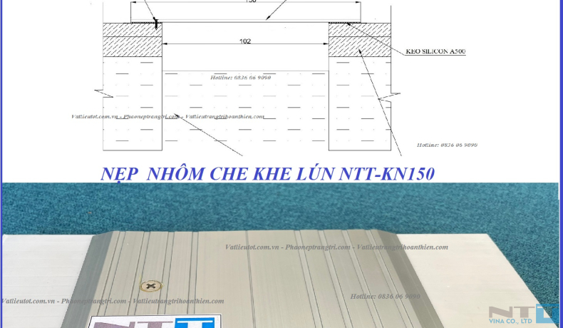 NẸP NHÔM CHE KHE LÚN - KHE NHIỆT - KHE CO GIÃN NTT-KN150 