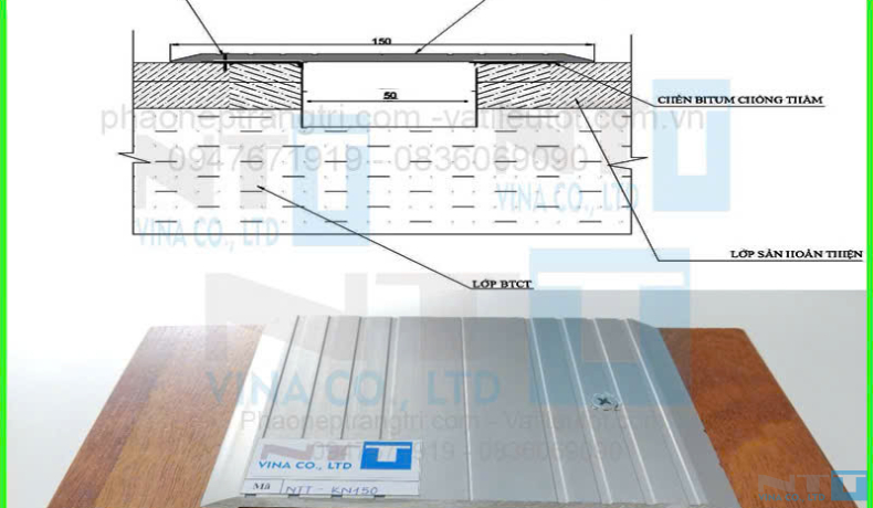 Nẹp khe lún NTT-KN150 – Giải pháp bảo vệ khe giãn nở, tăng thẩm mỹ cho công trình