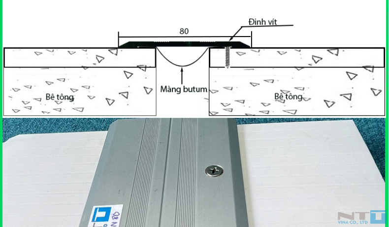 Nẹp nhôm che khe lún - Khe nhiệt NTT-KN80