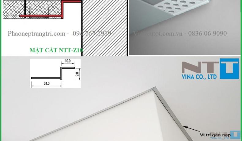 Nẹp nhựa Z10 Shadowline – Giải pháp “khe tách” hoàn thiện trần thạch cao