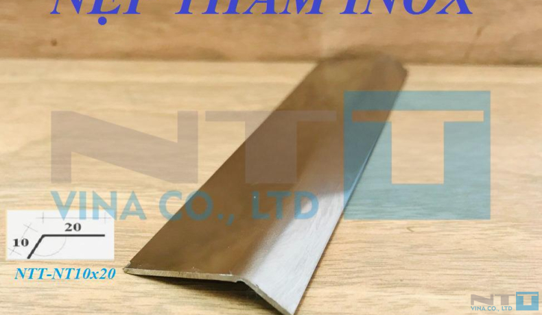 NTT-NT20x10 - Nẹp thảm, nẹp kết thúc inox 