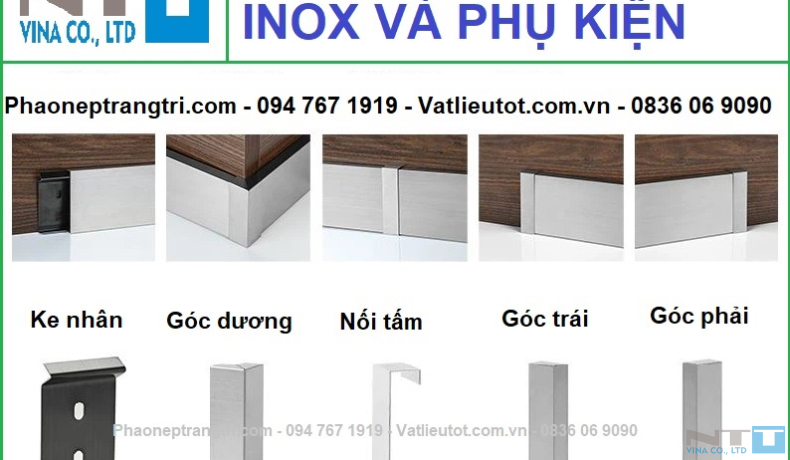 LEN CHÂN TƯỜNG INOX 